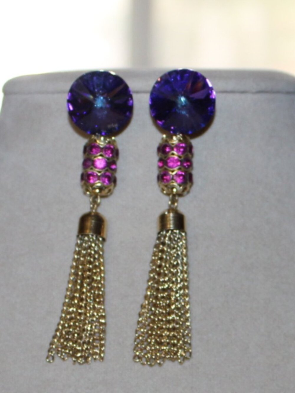 NWOT Vintage Swarovski Tassel Earrings STUNNING!